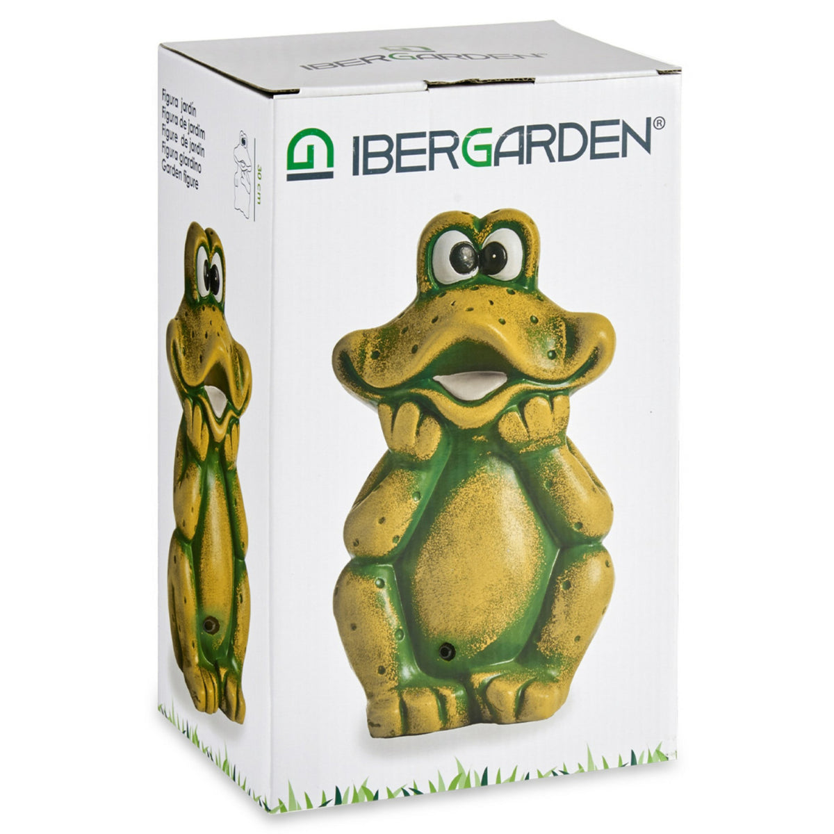 tuinbeeld-kikker-keramiek-h23-cm-groen-mix-kleuren-lachende-tuin-dieren-beeldjes_10389878-2