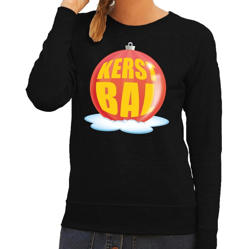 foute-kersttrui-kerstbal-rood-op-zwarte-sweater-voor-dames_10129886