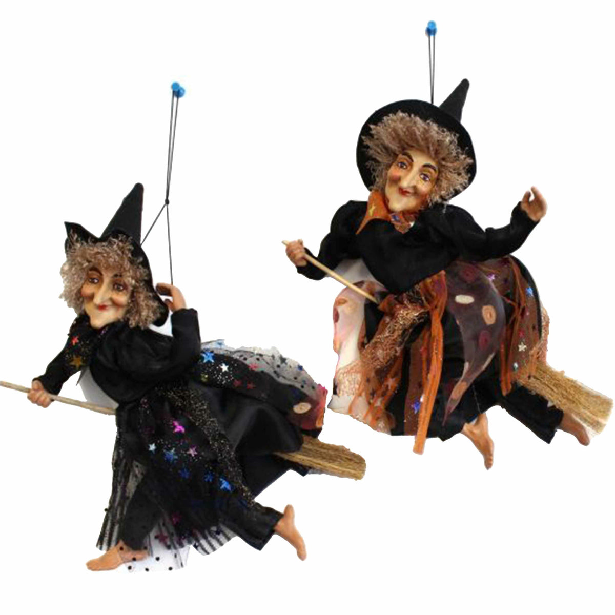 set-van-2x-halloween-decoratie-heksen-pop-op-bezem-30-cm-zwart-bruin_10401886