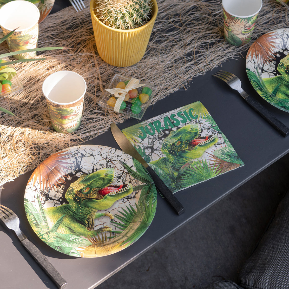 dinosaurus-thema-feest-servetten-20x-stuks-33-x-33-cm-papier-dino-trex-themafeest_10399889-3