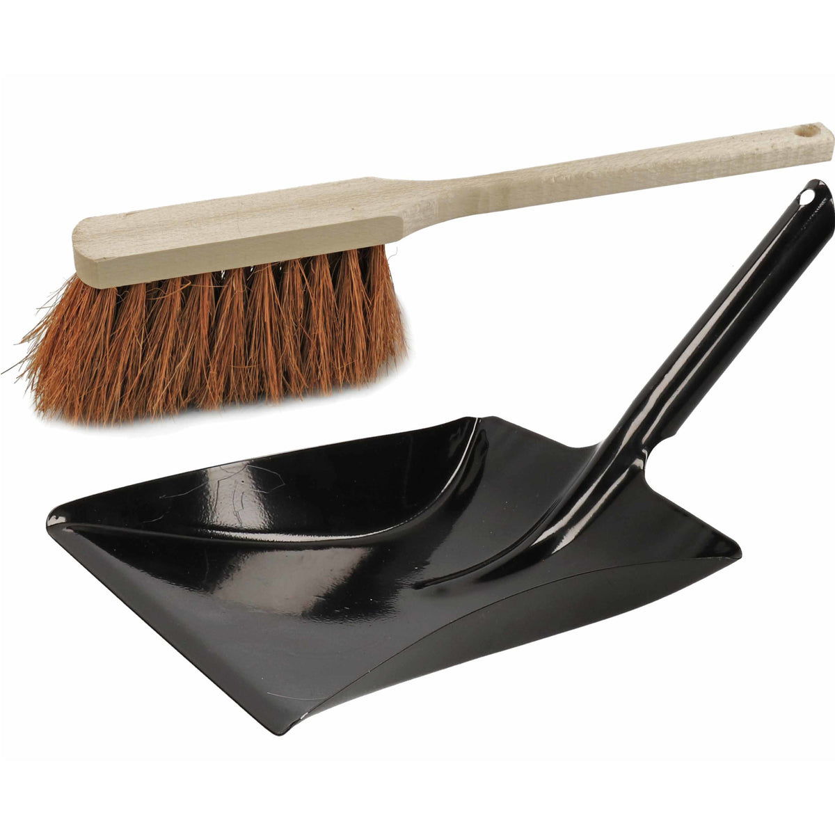 sorex-stoffer-en-blik-set-voor-buiten-zwart-metaal-en-kokosvezel-met-lange-steel-45-cm_10270890