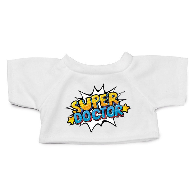 Cuddly clothes pop art super doctor t-shirt white M for Clothi