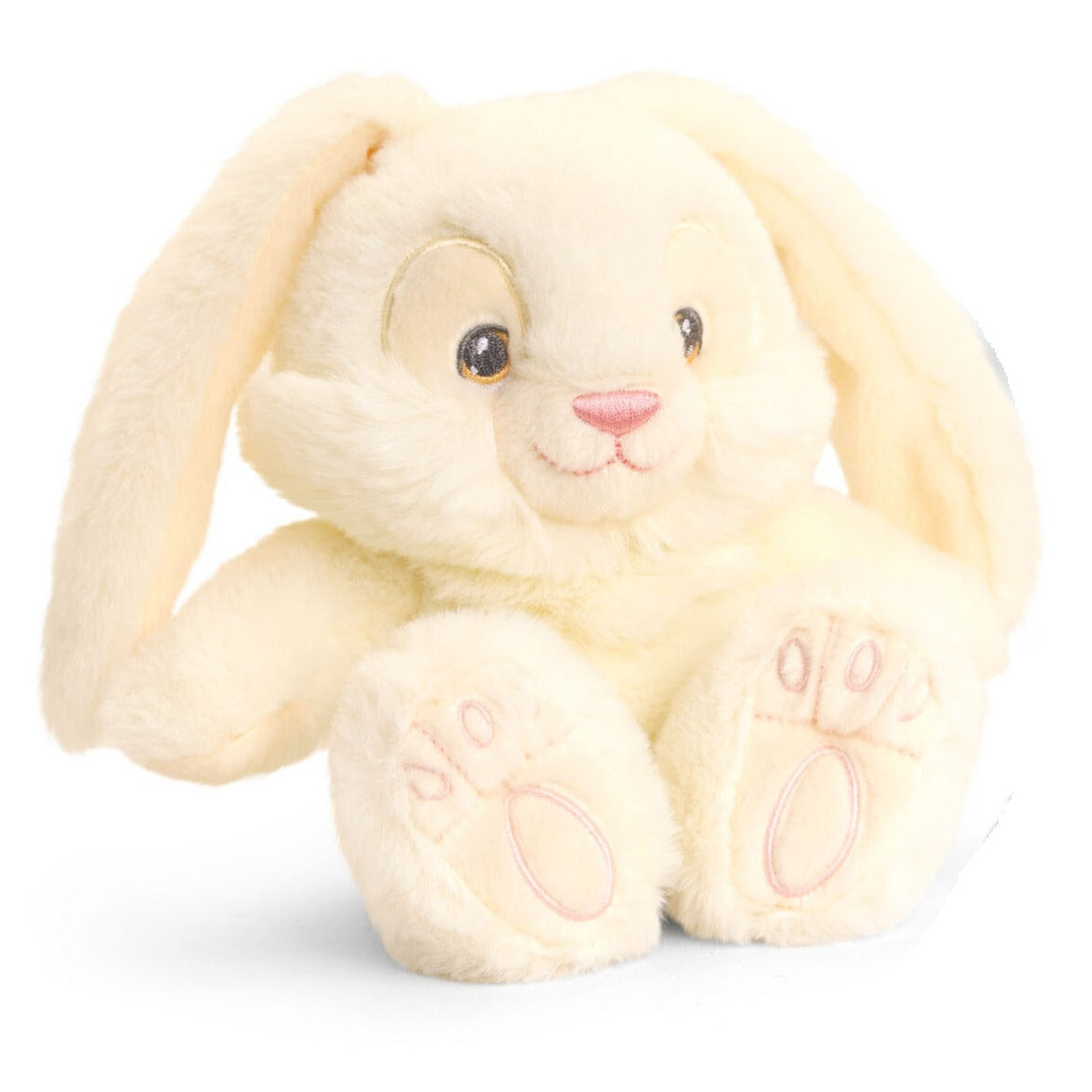 Keel Toys pluche Konijn/haas knuffeldier - creme wit - zittend - 15 cm