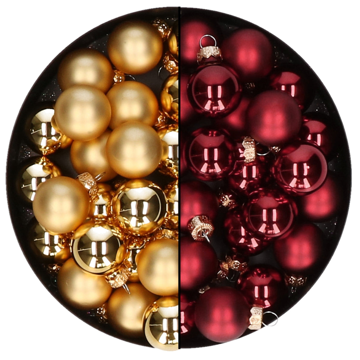 mini-kerstballen-48x-st-donkerrood-en-goud-25-cm-glas_10397902