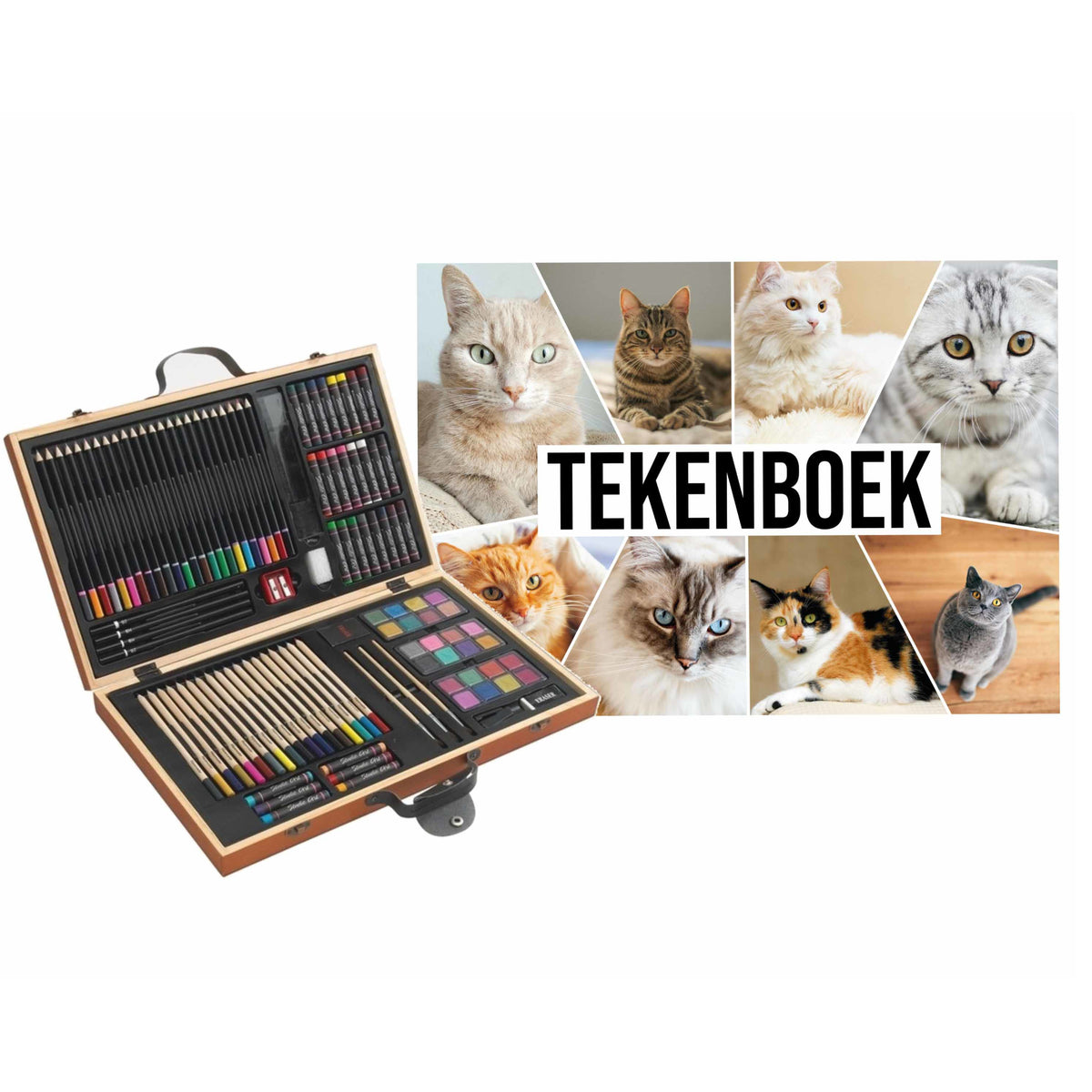 complete-teken-schilder-doos-88delig-met-een-a4-katten-schetsboek_10249903