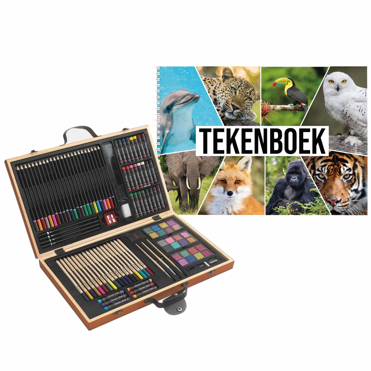 complete-teken-schilder-doos-88delig-met-een-a4-dieren-schetsboek_10249904
