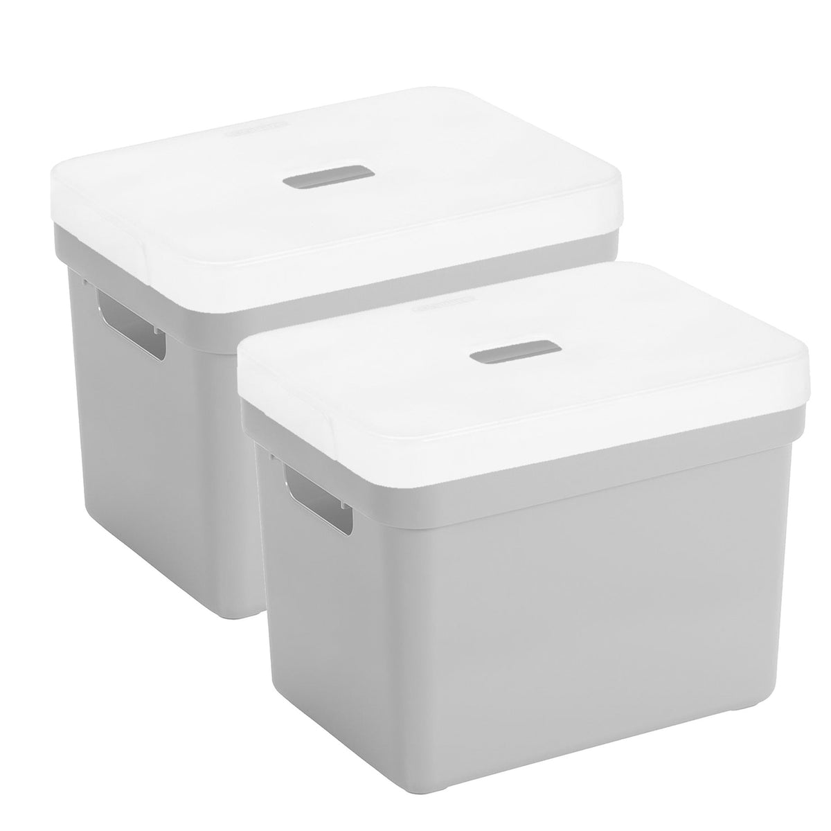 sunware-opbergbox-met-transparante-deksel-2x-stuks-lichtgrijs-18l-kunststof-35x25x24cm_10355920