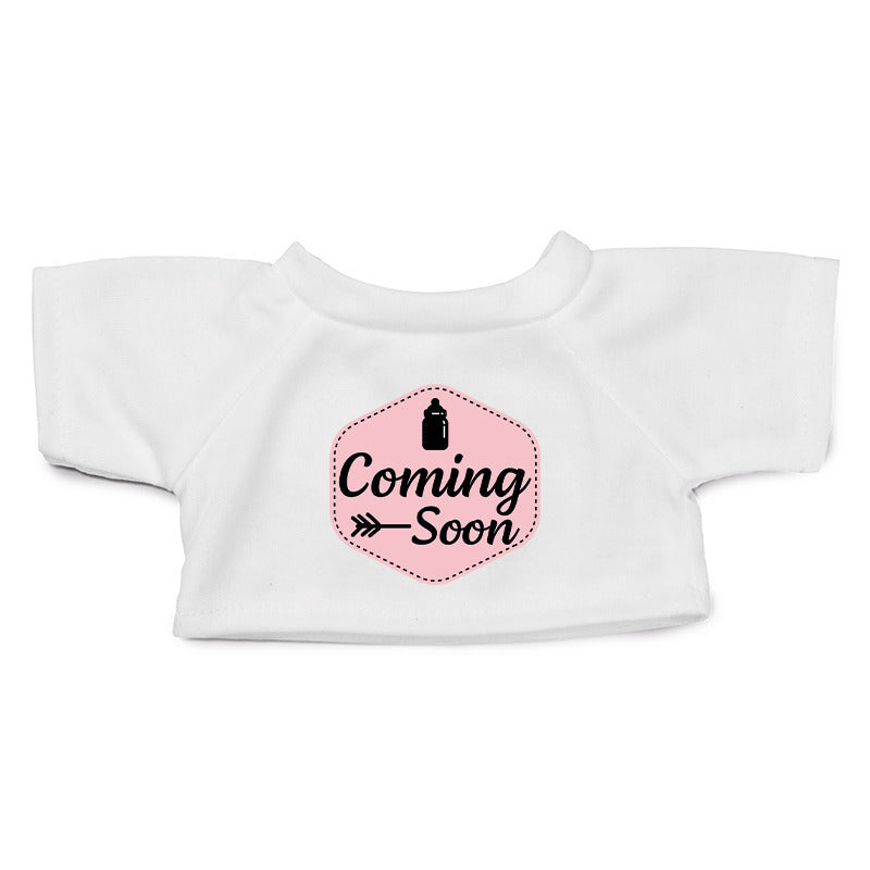 Cuddle clothing pink Coming soon t-shirt white M for Clothies cuddly toys