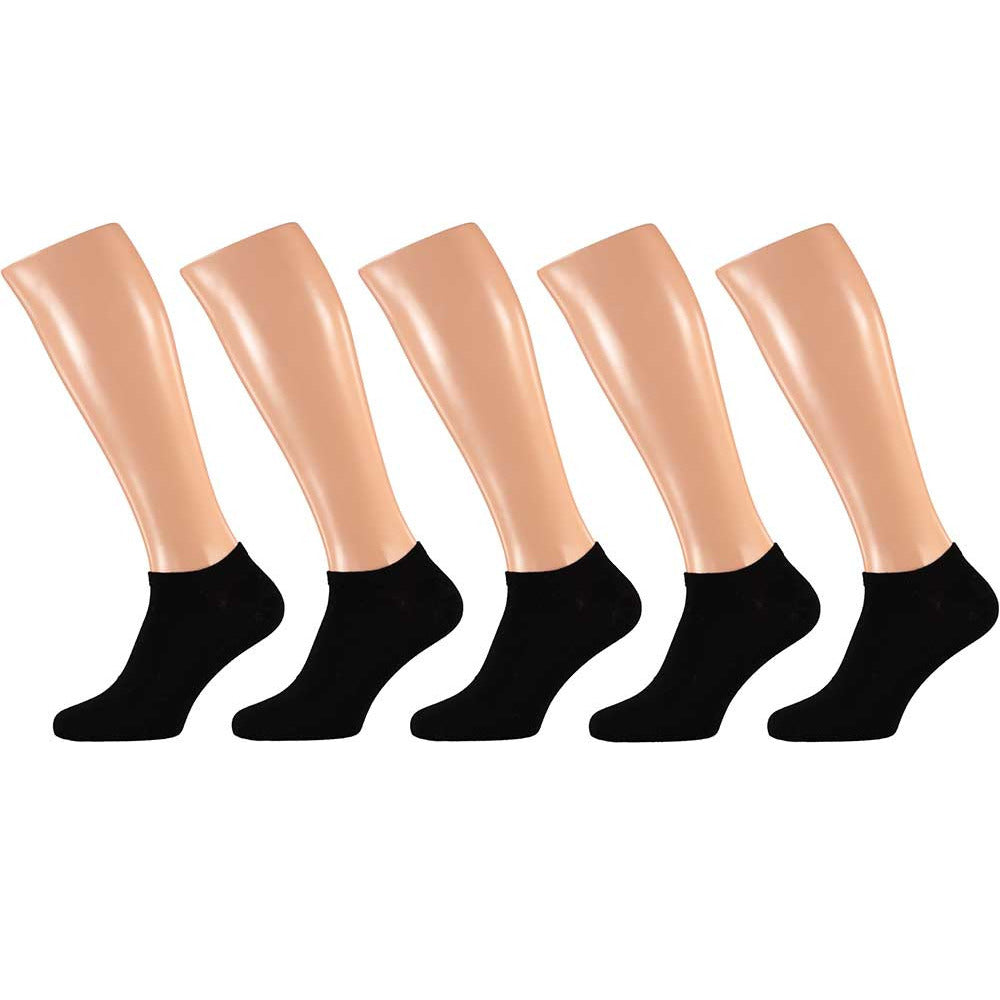 apollo-enkelsokken-5x-paar-zwart-heren-dames-sneakersokken-maat-4146_10090927