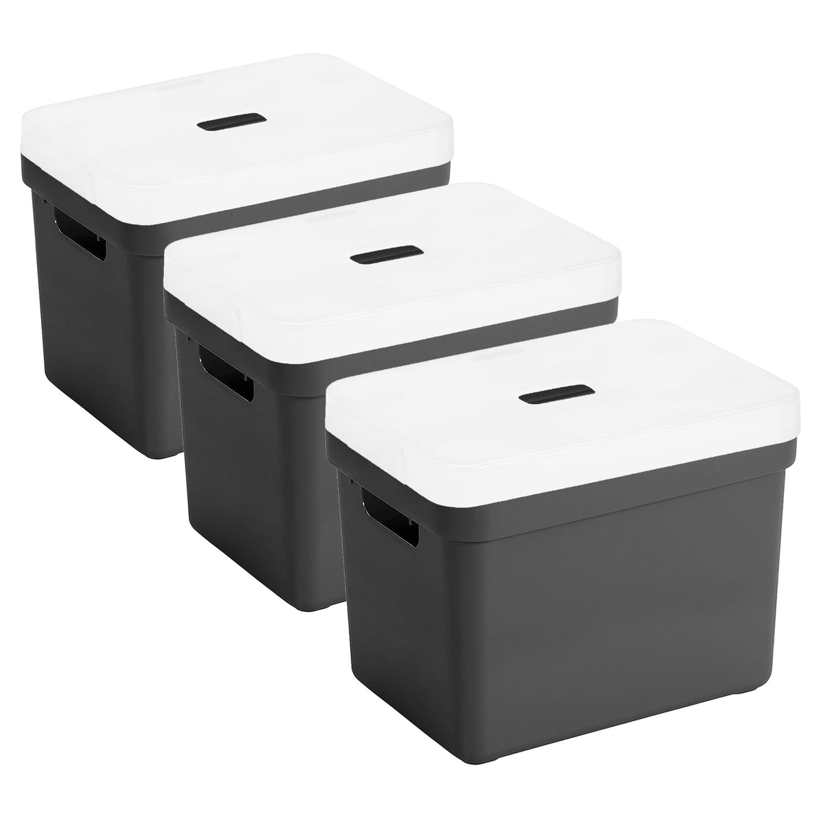 sunware-opbergbox-met-transparante-deksel-3x-stuks-zwart-18l-kunststof-35x25x24cm_10355930