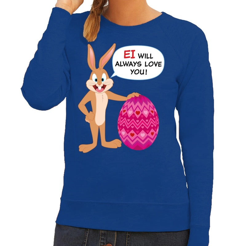 paas-sweater-ei-will-always-love-you-blauw-voor-dames_10141933