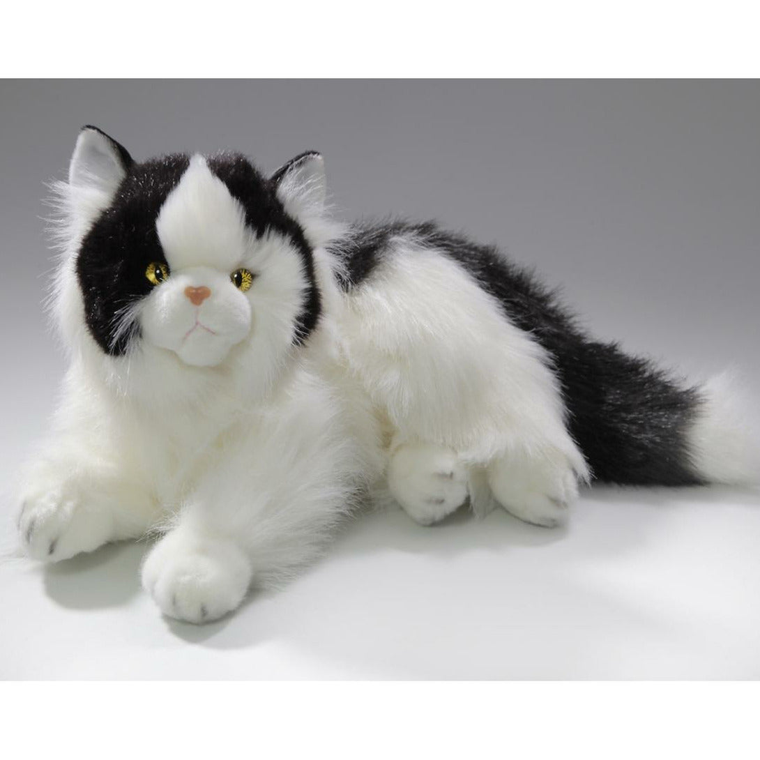 CarlDick Plush Stuffed Animal Persian Cat - white/black - 30 cm - cat - pet plush toy