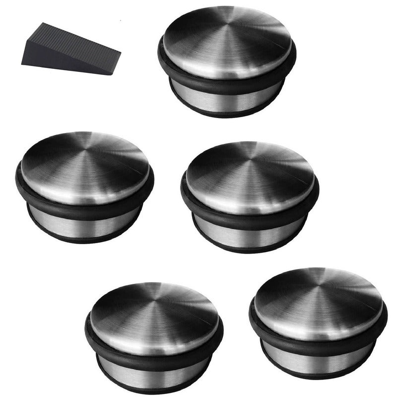 5x-rvs-deurstopper-rond-45-x-11-cm-incl-gratis-deurwig_10117939