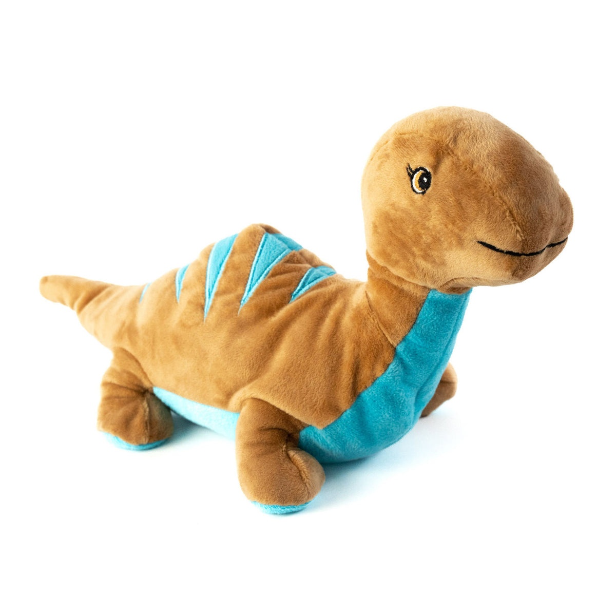 Heat/Microwave warming cuddle toy - Dinosaur - brown - 35 cm - with flaxseed filling