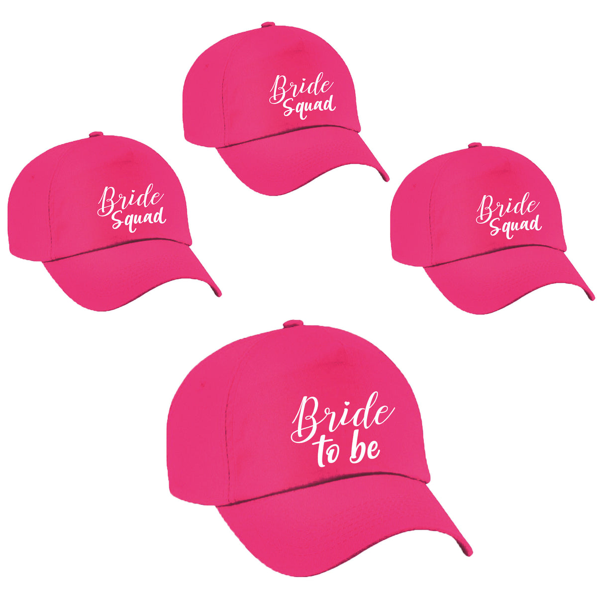 vrijgezellenfeest-dames-petjes-pakket-sierlijk-1x-bride-to-be-roze-5x-bride-squad-roze_10297948