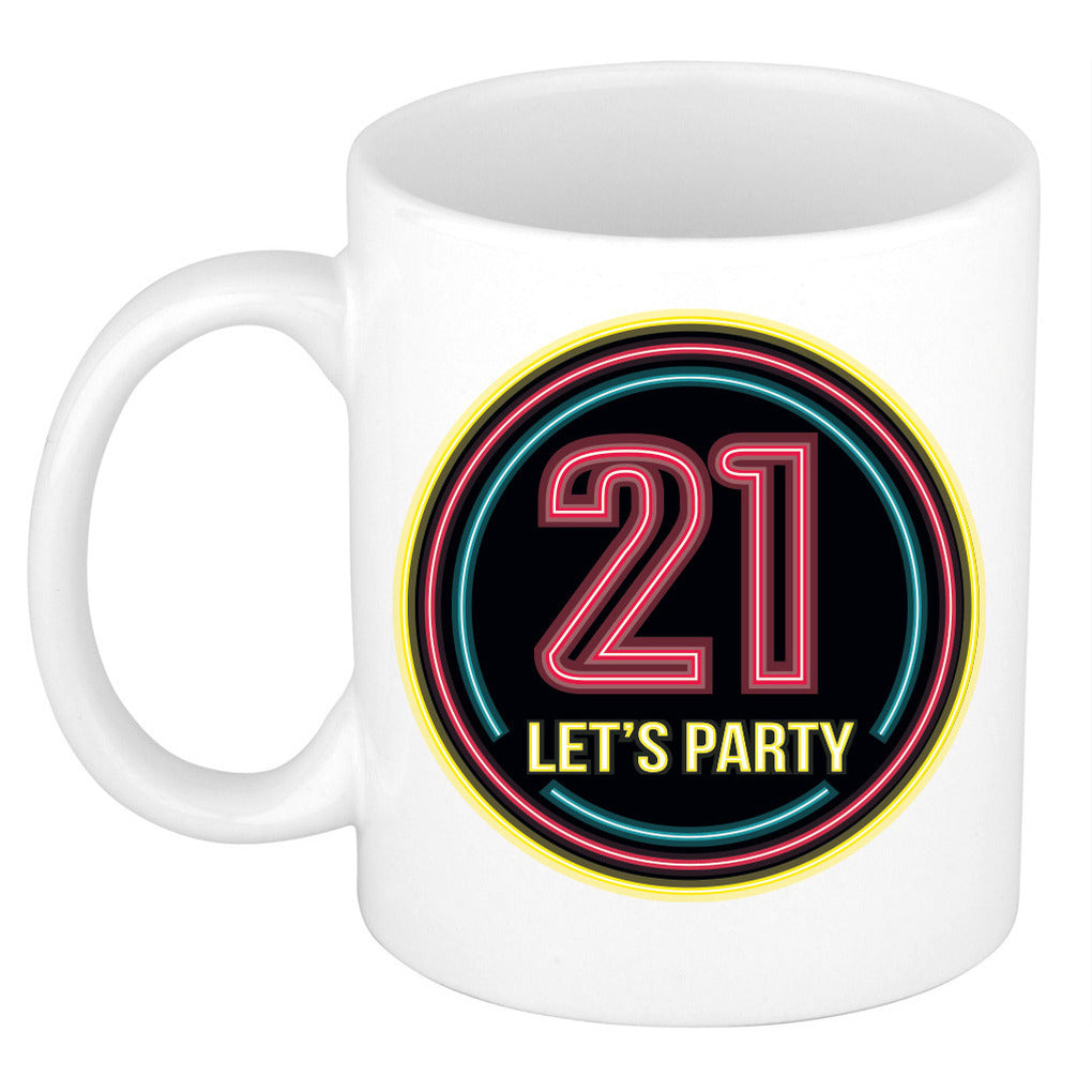 verjaardag-mok--beker-lets-party-21-jaar-neon-300-ml-verjaardagscadeau_10390949