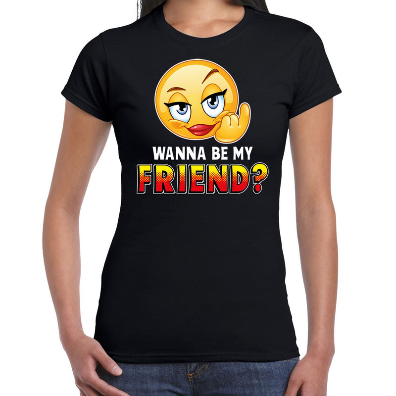 funny-emoticon-tshirt-wanna-be-my-friend-zwart-dames_10196954