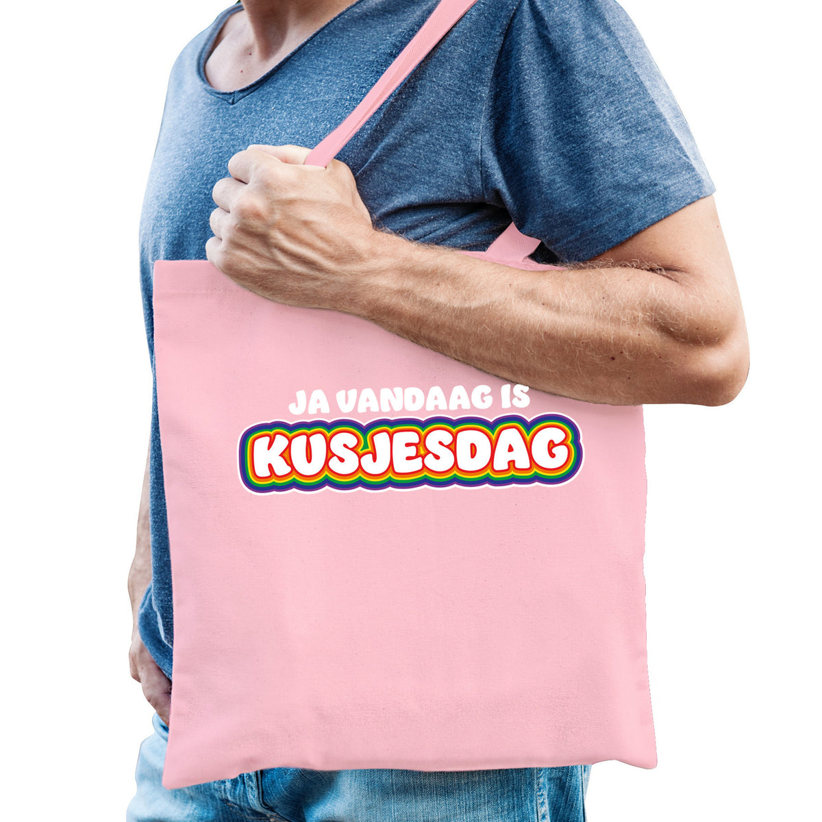 gay-pride-tas-voor-heren-kusjesdag-licht-roze-katoen-42-x-38-cm-regenboog-lhbti_10436960