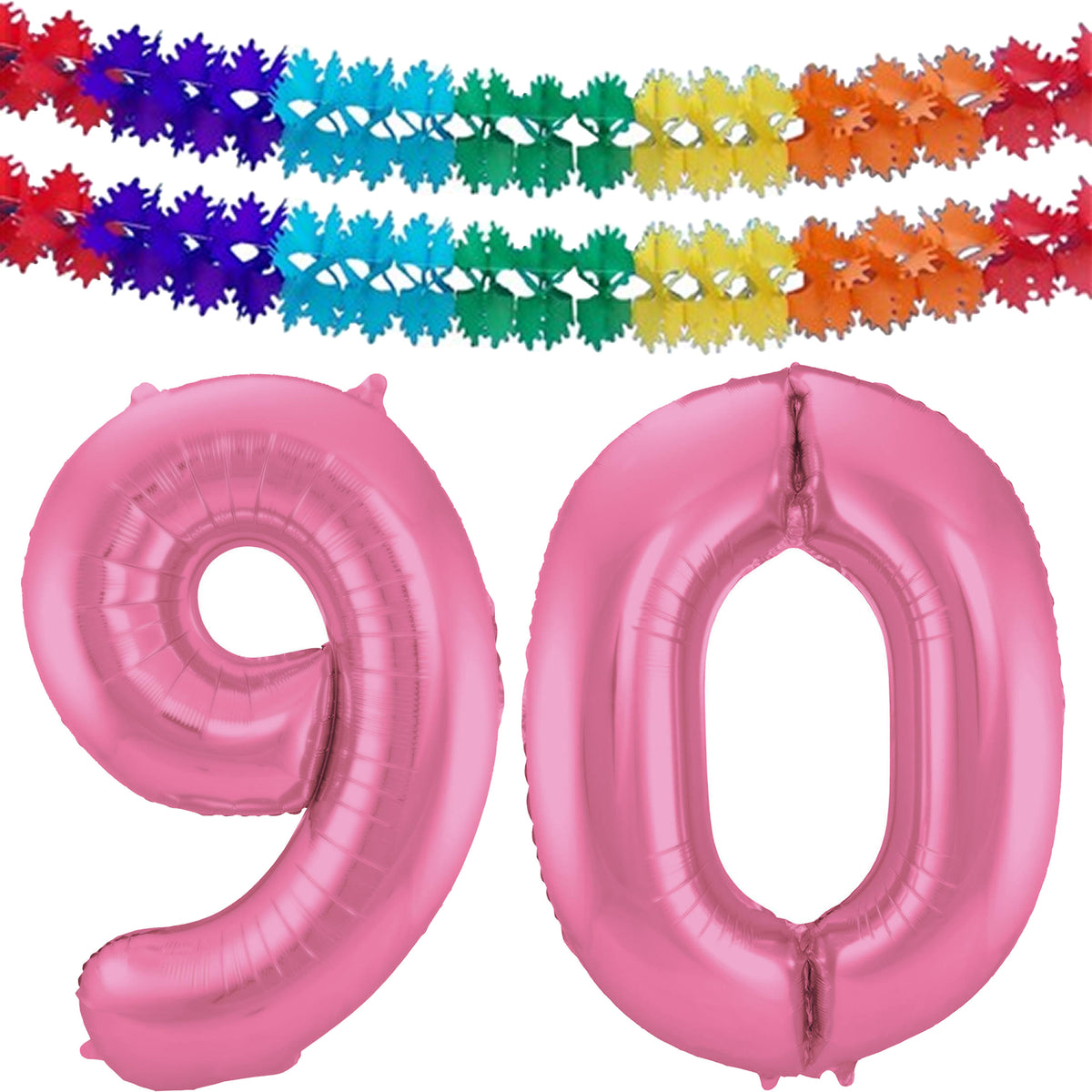 folat-verjaardag-leeftijd-folieballon-90-jaar-roze-86-cm-incl-2x-slingers_10377981